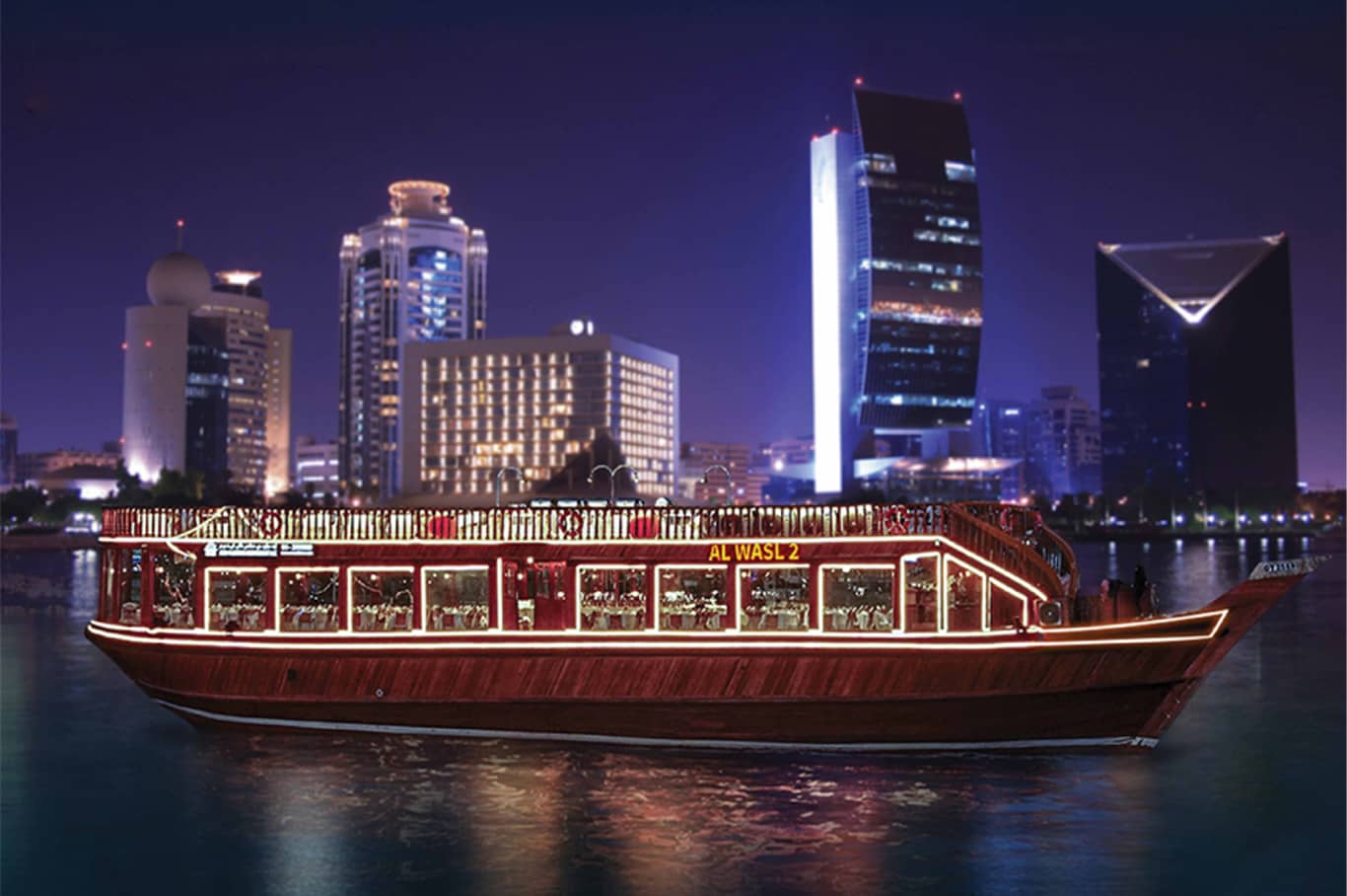 Al Wasl Dhow Cruise Dinner Deira Creek
