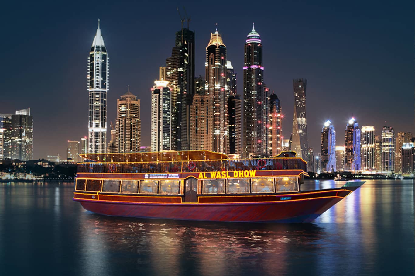 Al Wasl Dhow Cruise Dinner Deira Marina
