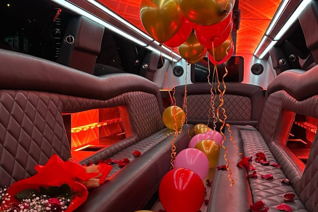 Luxury Limousine Ride With Birthday Decoration Balloons