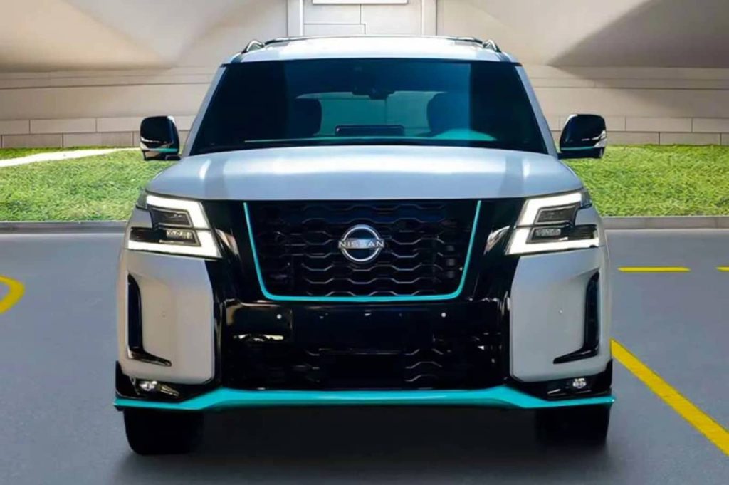 Renting Nissan Patrol 4x4 SUV in Dubai Front View