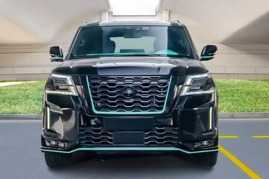 Renting Nissan Patrol 4x4 SUV in Dubai Front View