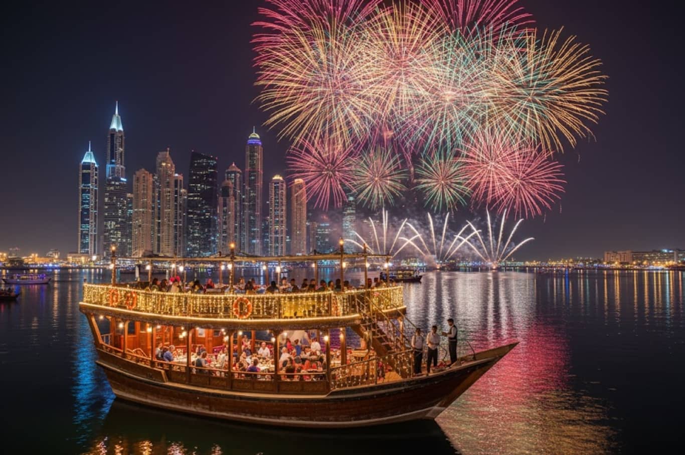 Dubai Creek Dhow Dinner Cruise Enjoy Happy New Year Eve