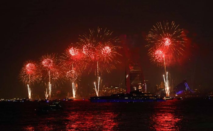 Dubai Marina Dhow Dinner Cruise New Year Eve Fireworks by the Burj Khalifa