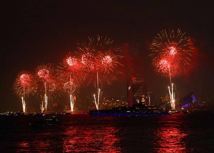 Dubai Marina Dhow Dinner Cruise New Year Eve Fireworks by the Burj Khalifa