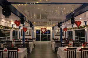 Romantic candlelight dinner setup