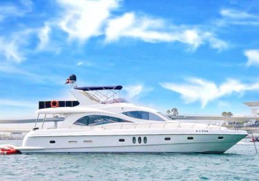 70 FT Batman Yacht Rental Dubai cruising in Dubai Marina
