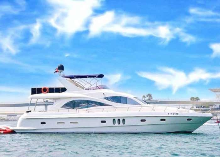 70 FT Batman Yacht Rental Dubai cruising in Dubai Marina