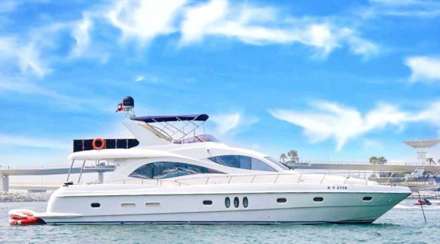 70 FT Batman Yacht Rental Dubai cruising in Dubai Marina