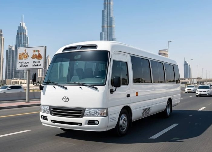 22 Seater Toyota Coaster Mini Bus exterior view for group travel