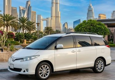 7 Seater Toyota Previa Rental Dubai exterior front view
