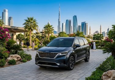 Kia Carnival Rental Dubai luxury MPV exterior front view