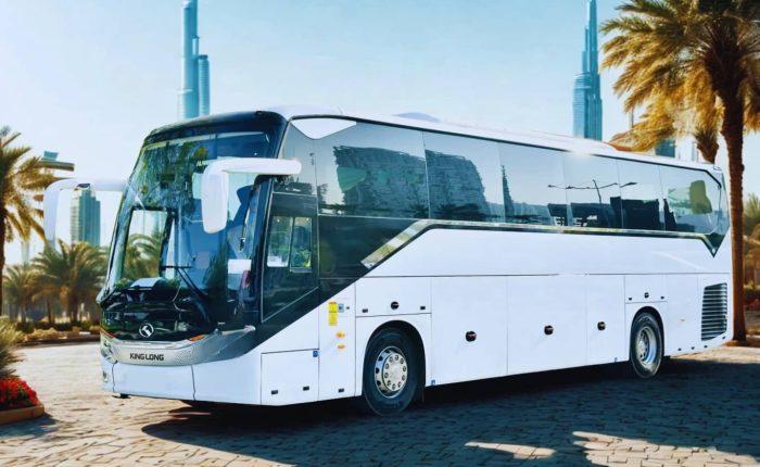 KingLong 51 Seater Luxury Bus Dubai exterior view for group travel