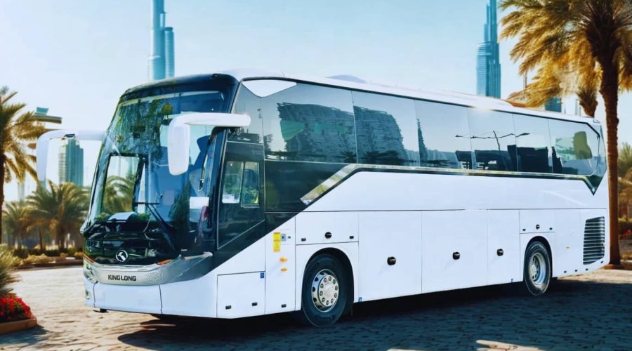 KingLong 51 Seater Luxury Bus Dubai exterior view for group travel