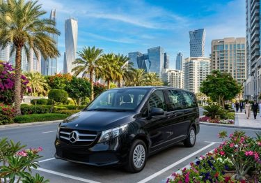 Mercedes V Class Rental Dubai luxury van exterior front view