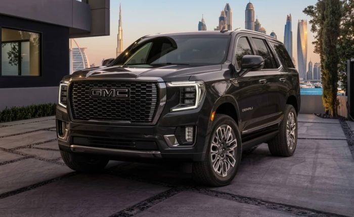 Rent GMC Yukon in Dubai luxury SUV exterior front view