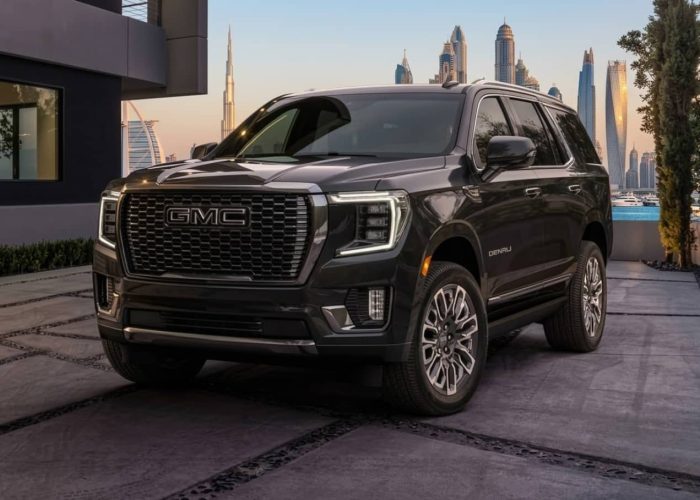 Rent GMC Yukon in Dubai luxury SUV exterior front view