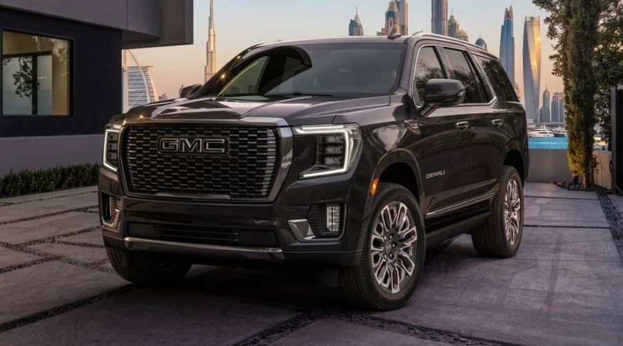 Rent GMC Yukon in Dubai luxury SUV exterior front view