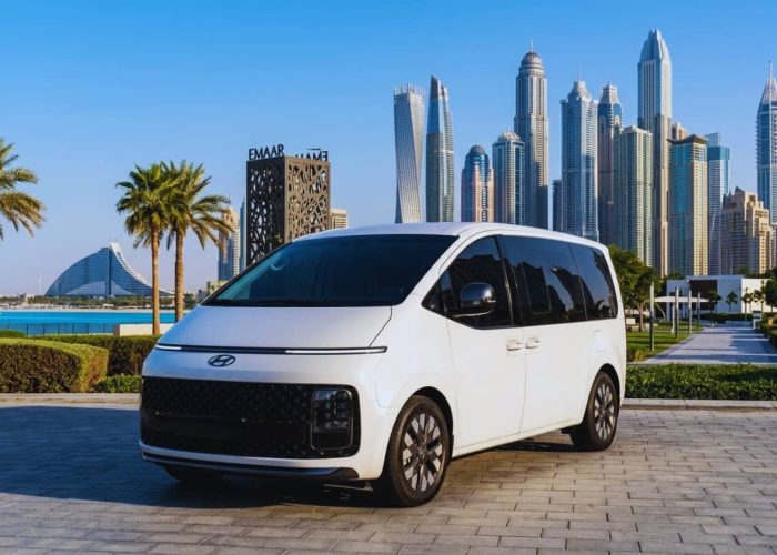 Rent Hyundai Staria in Dubai luxury MPV exterior view