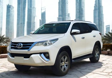 Rent Toyota Fortuner in Dubai luxury SUV exterior view