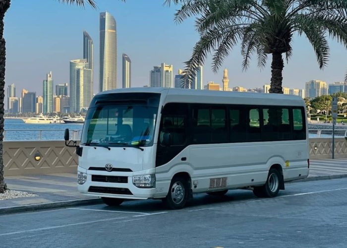 Toyota Coaster 20 Seater Bus Dubai modern coach side profile