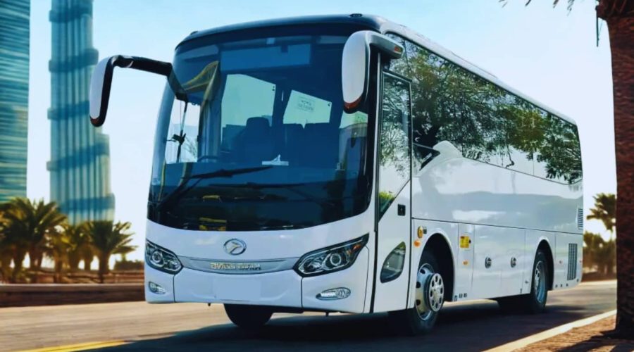 Yutong 35 Seater Luxury Bus Rental Dubai exterior view for group travel