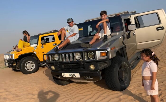 Hummer H2 Desert Safari Dubai in Lahbab Red Dunes