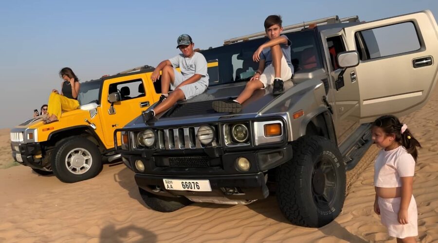Hummer H2 Desert Safari Dubai in Lahbab Red Dunes