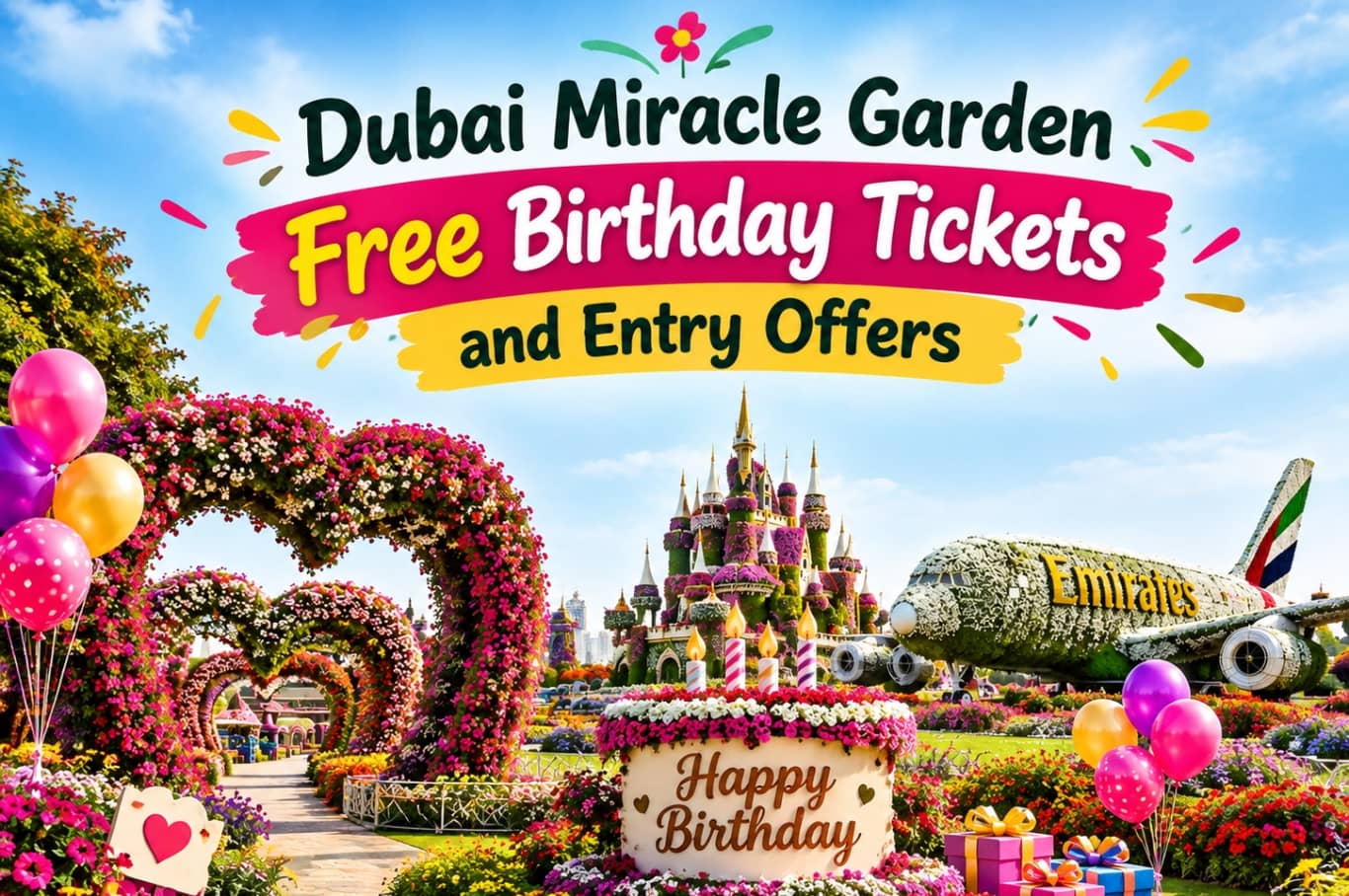 Dubai Miracle Garden Free Birthday Tickets and Entry Offers